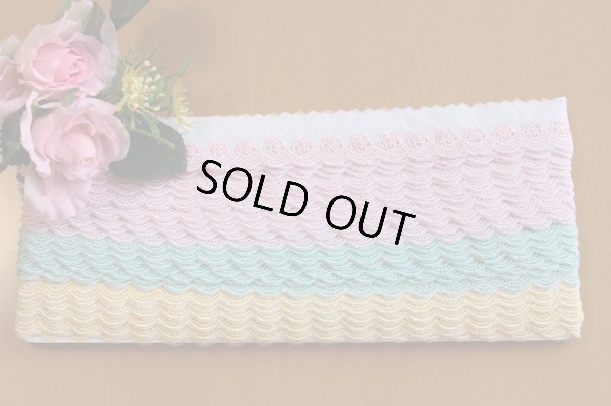 画像2: 【ななかオリジナル】幅2.8cm小花柄綿レース　ピンク,クリーム、ターコイズ (2)