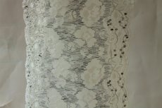 画像5: ラッセルストレッチレース　オフホワイト黒　幅17.4cm芸術的　５ｍ (5)