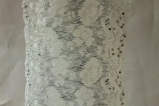 画像5: 【1m110円】ラッセルストレッチレース　オフホワイト黒　幅17.4cm芸術的　３ｍ (5)