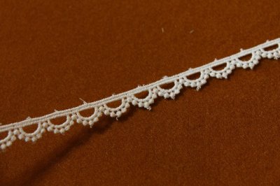 画像1: 【日本製】３ｍ巻！幅1cmドットが可愛い綿ケミカルレース　オフホワイト