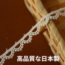 画像1: 【日本製】３ｍ巻！幅1cmドットが可愛い綿ケミカルレース　オフホワイト (1)