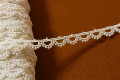 画像3: 【日本製】３ｍ巻！幅1cmドットが可愛い綿ケミカルレース　オフホワイト