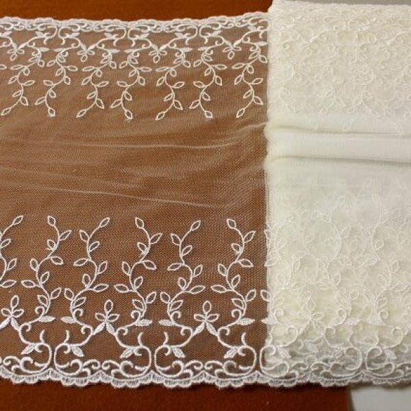 レースのお店 ななか ☆【刺繍が美しい日本製】幅27.2cm両山美しい