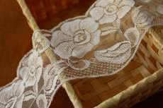 画像3: １０ｍ!幅9.6cm美しい花柄ラッセルレース　オフホワイト　ウエディングベールに (3)