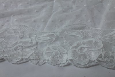 画像3: １０ｍ!幅9.6cm美しい花柄ラッセルレース　オフホワイト　ウエディングベールに