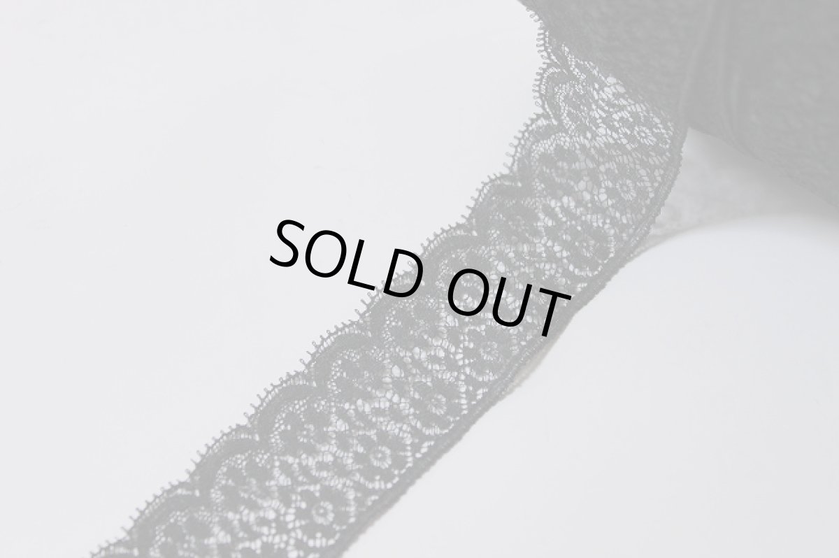 画像7: フランス製リバーレース　黒　幅3.4ｃｍ花柄　１ｍ (7)