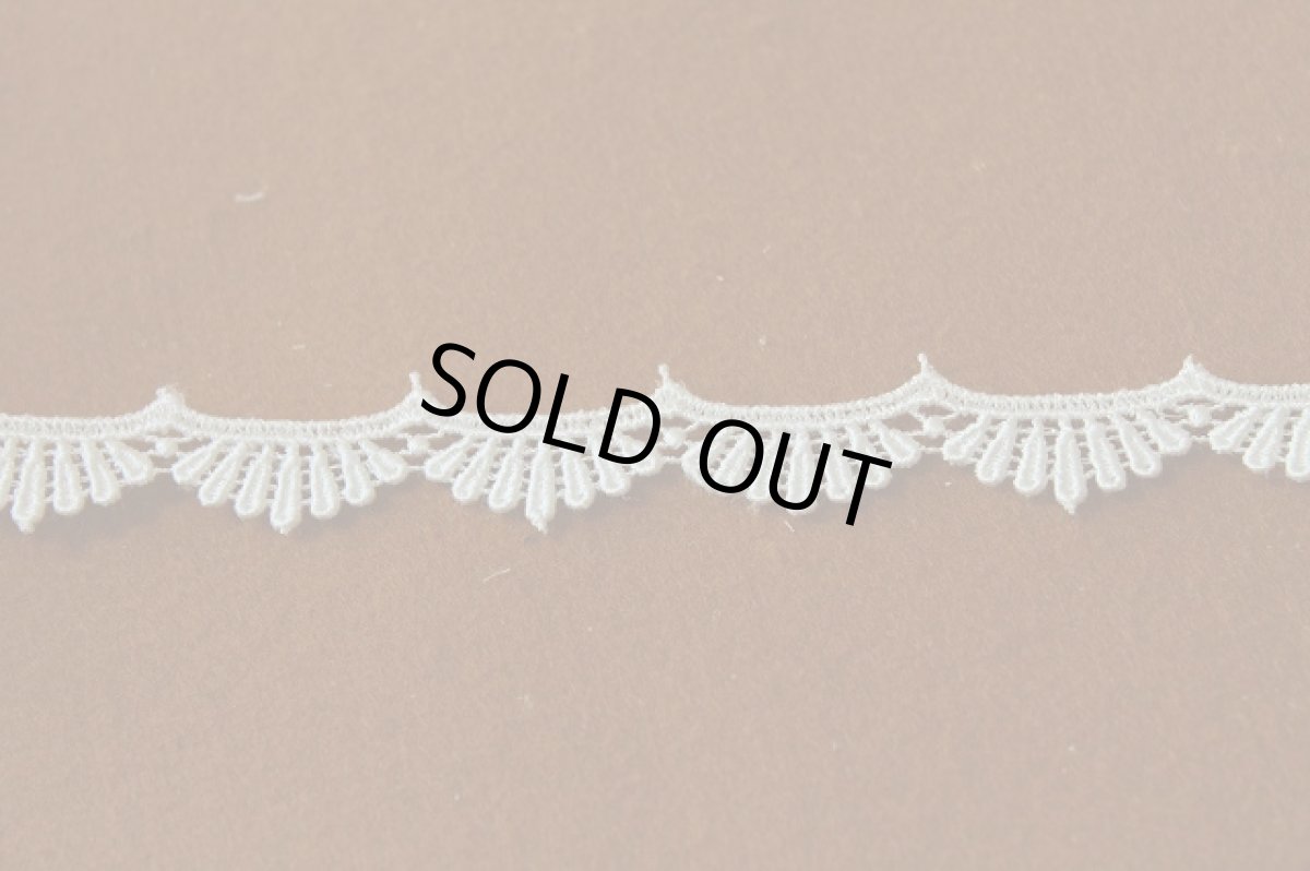 画像4: 6ｍ！幅1.3cmスカラの美しいケミカルレース　オフホワイト日本製 (4)