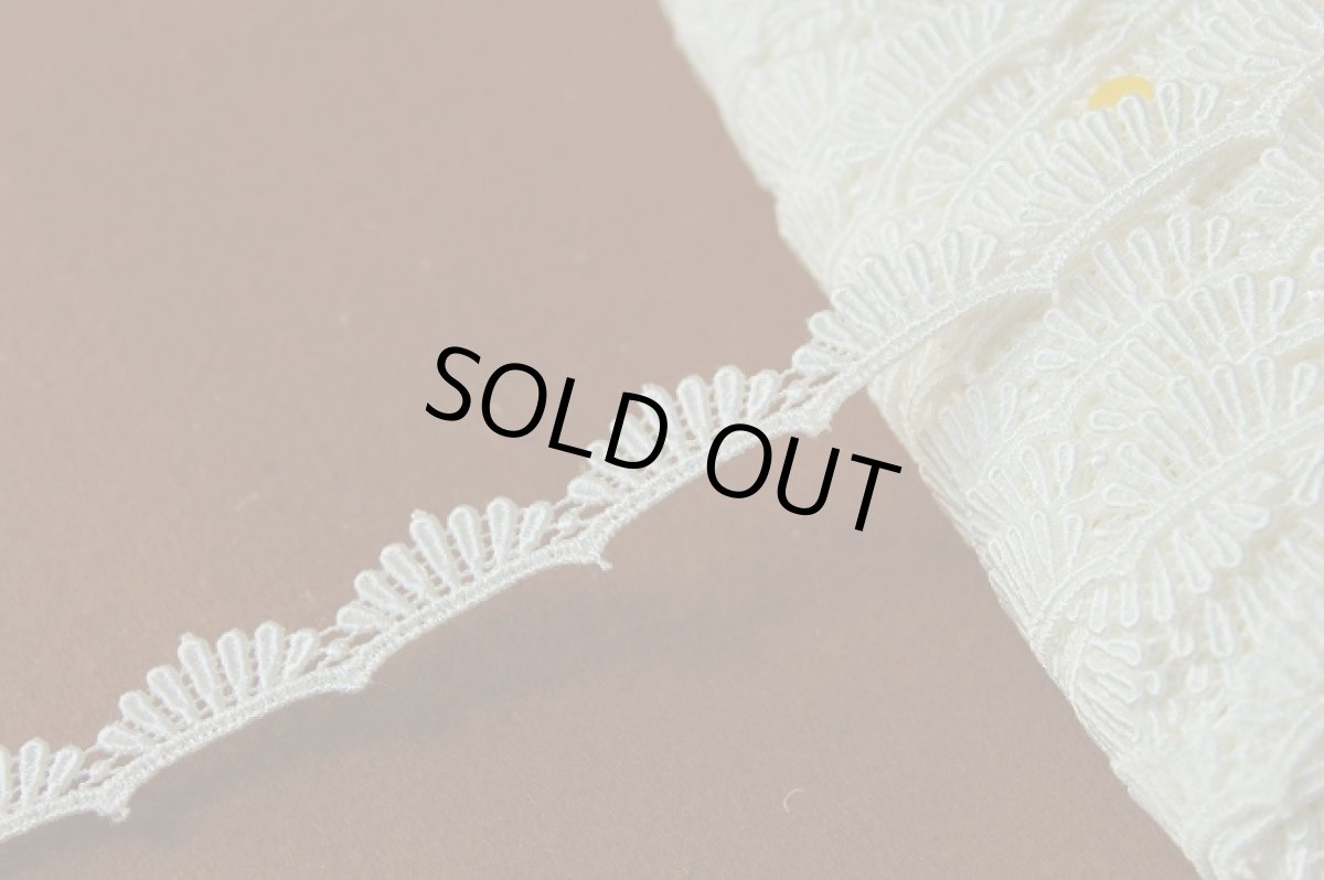 画像2: 6ｍ！幅1.3cmスカラの美しいケミカルレース　オフホワイト日本製 (2)