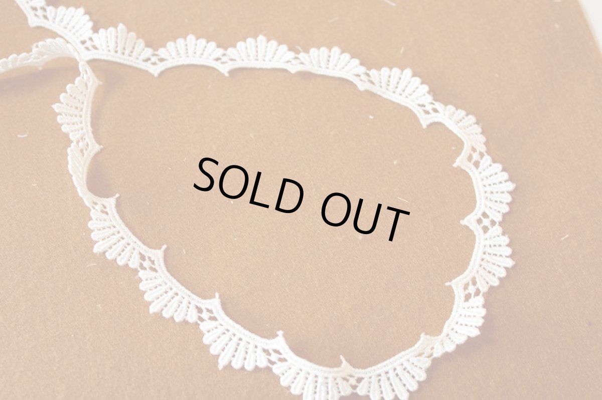 画像5: 6ｍ！幅1.3cmスカラの美しいケミカルレース　オフホワイト日本製 (5)