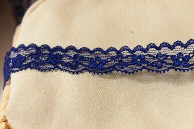 画像3: リバーストレッチレース　紺　幅2cm花柄　５ｍ巻