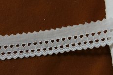 画像3: 綿レース　幅4cmリボンも通せるダブルドットのオフホワイト　3ｍ巻！ (3)