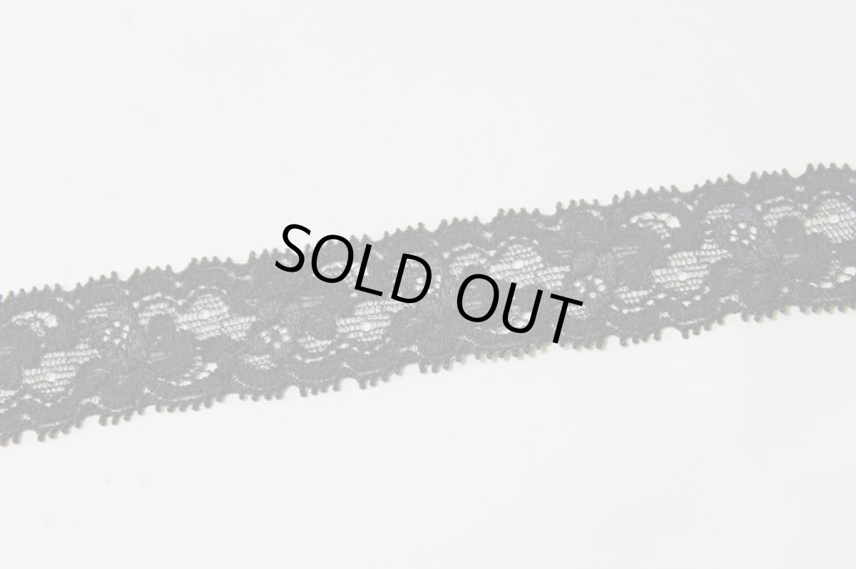 画像3: リバーストレッチレース　黒幅2.7cm薔薇柄　５ｍ！ (3)