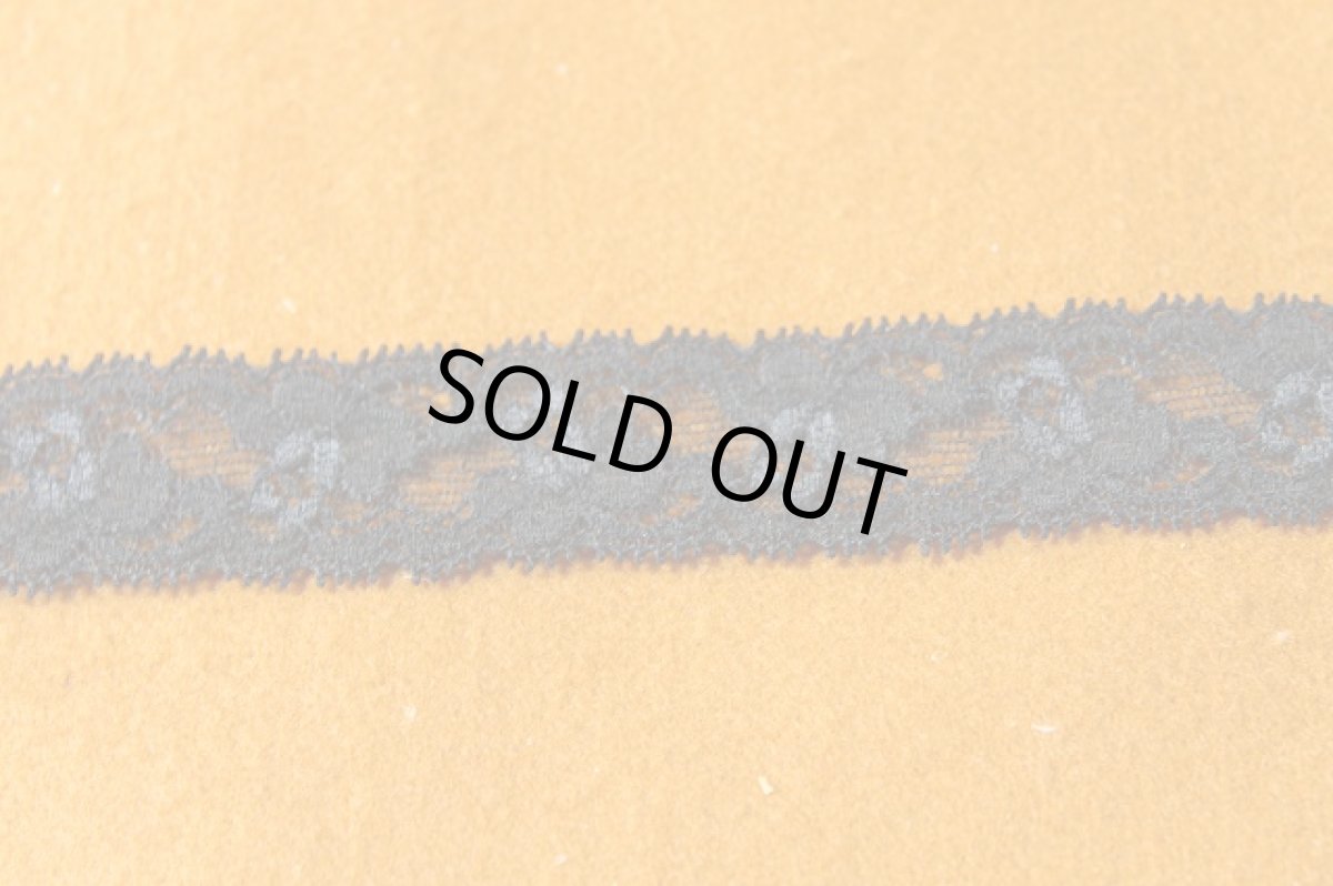 画像2: リバーストレッチレース　黒幅2.7cm薔薇柄　５ｍ！ (2)