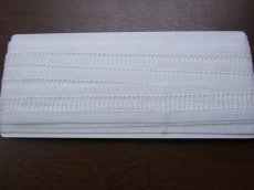 画像3: ２ｍ巻！幅3.7cm日本製リボン通し綿レース　白　はしごレース (3)