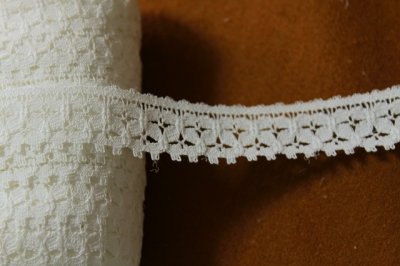 画像1: １ｍ幅2cm綺麗な綿リバーレース　ホワイト