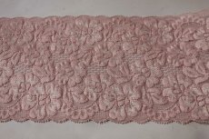画像4: 5ｍ巻！幅14cmお花がいっぱいラッセルストレッチレース　ピンク (4)