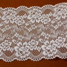 画像1: 日本製5ｍ！幅14ｃｍ薔薇柄ラッセルストレッチレース　上品なピンク (1)