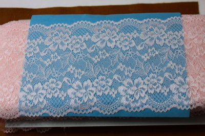 画像3: 日本製5ｍ！幅14ｃｍ薔薇柄ラッセルストレッチレース　上品なピンク