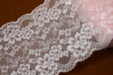 画像3: 日本製5ｍ！幅14ｃｍ薔薇柄ラッセルストレッチレース　上品なピンク (3)