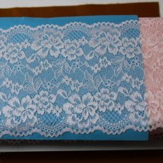 画像2: 日本製5ｍ！幅14ｃｍ薔薇柄ラッセルストレッチレース　上品なピンク (2)