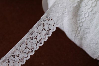 画像3: 【1m25円】180m!リバーストレッチレース　ホワイト　幅2.6cm小花柄