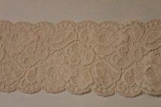 画像5: ５ｍ！幅9.3cm薔薇柄ラッセルストレッチレース　　ベージュ (5)