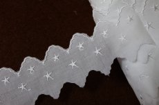 画像3: ６m巻！幅4cm綺麗な星柄綿レース　ホワイト (3)