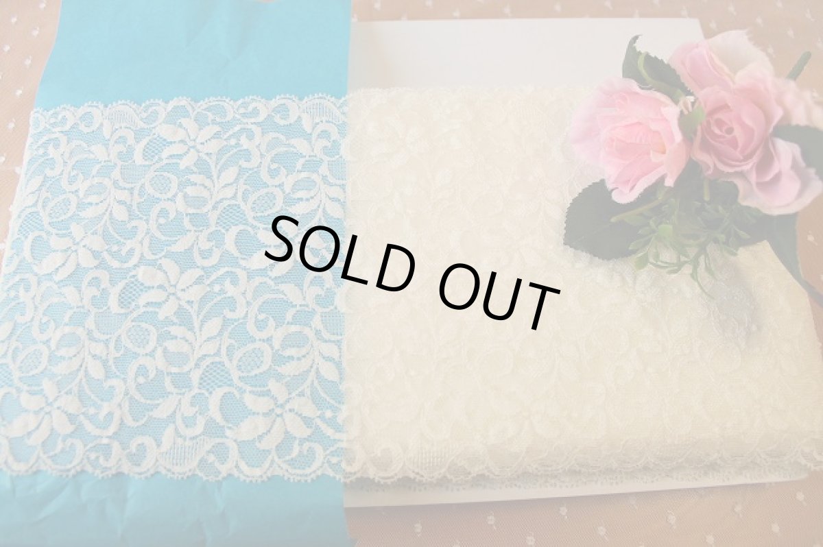 画像6: 3ｍ！幅16cm花柄ラッセルストレッチレース　オフホワイト (6)