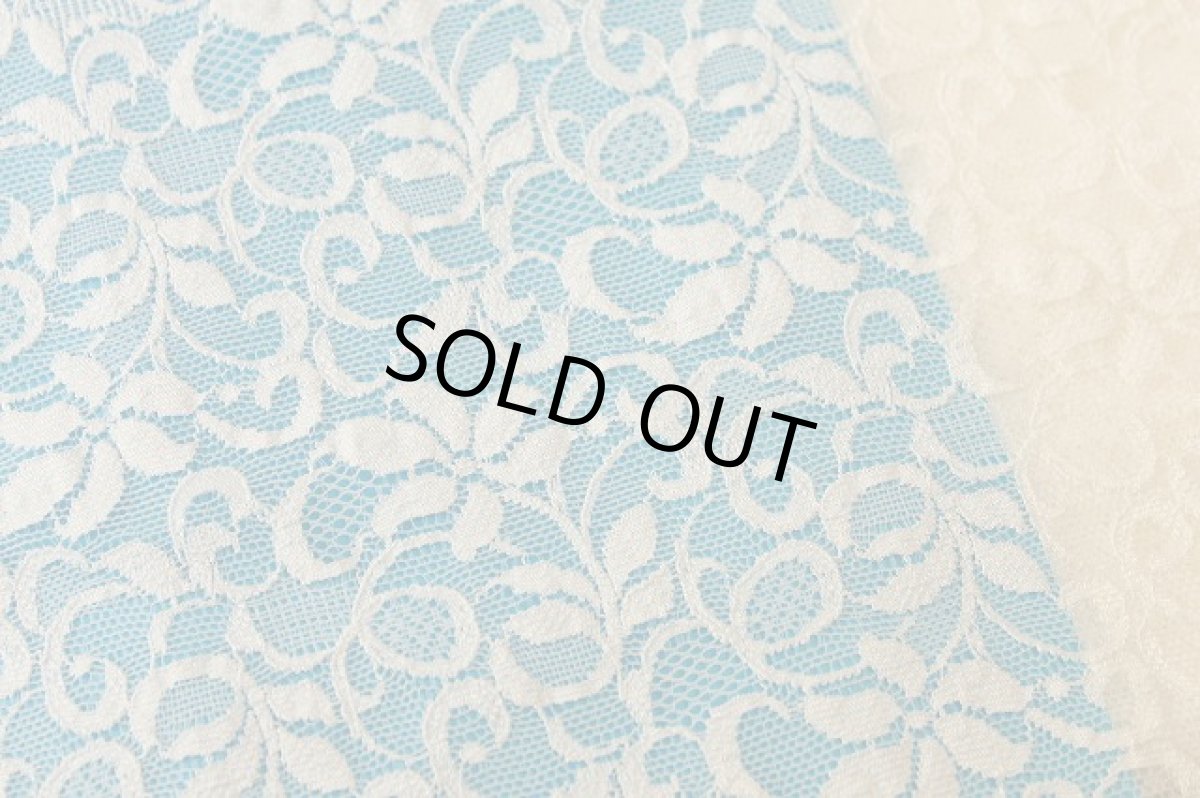 画像7: 3ｍ！幅16cm花柄ラッセルストレッチレース　オフホワイト (7)