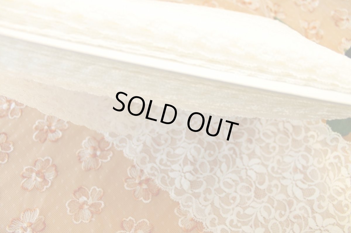 画像4: 3ｍ！幅16cm花柄ラッセルストレッチレース　オフホワイト (4)