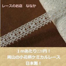 画像1: ３ｍ！幅1.5cm両山の小花柄ケミカルレース　オフホワイト　 (1)