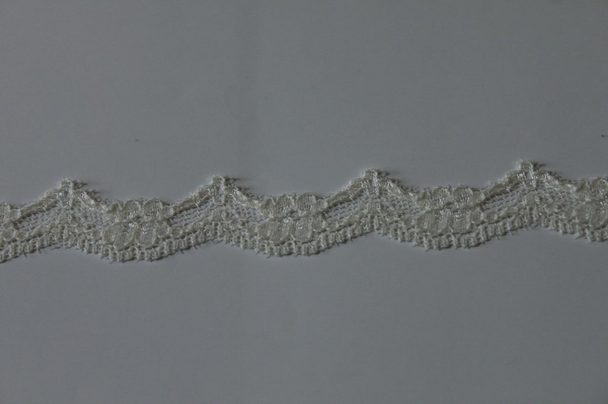 画像5: 【日本製】５ｍ！幅1.2cm小花柄ラッセルレース　ベージュ (5)