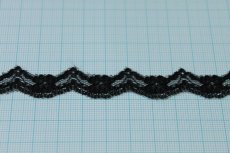 画像3: ５ｍ！幅1.2cm小花柄ラッセルレース　黒　日本製 (3)