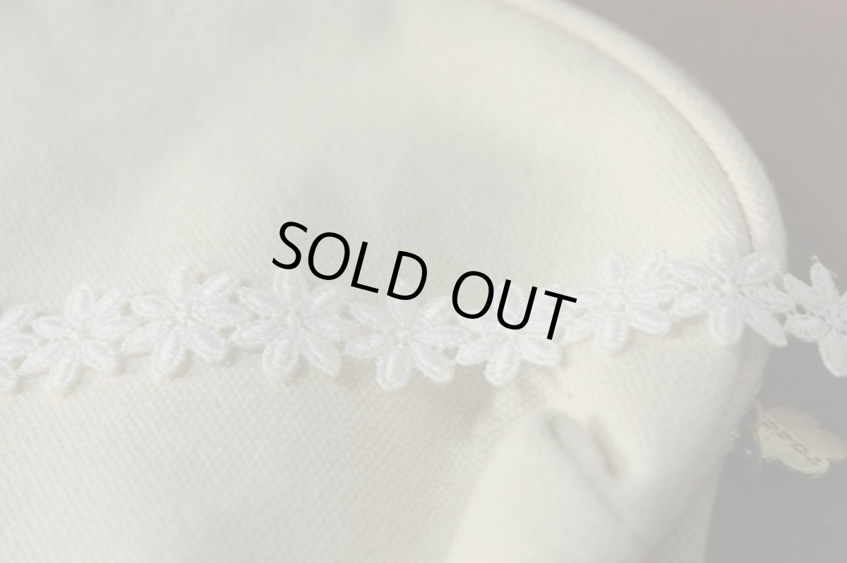 画像4: ３ｍ！幅1.9ｃｍ可愛い小花柄綿ケミカルレース　オフホワイト (4)