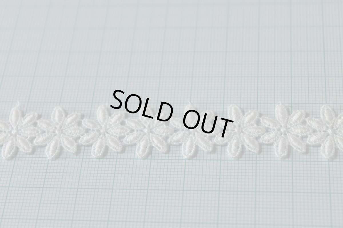 画像3: ３ｍ！幅1.9ｃｍ可愛い小花柄綿ケミカルレース　オフホワイト (3)