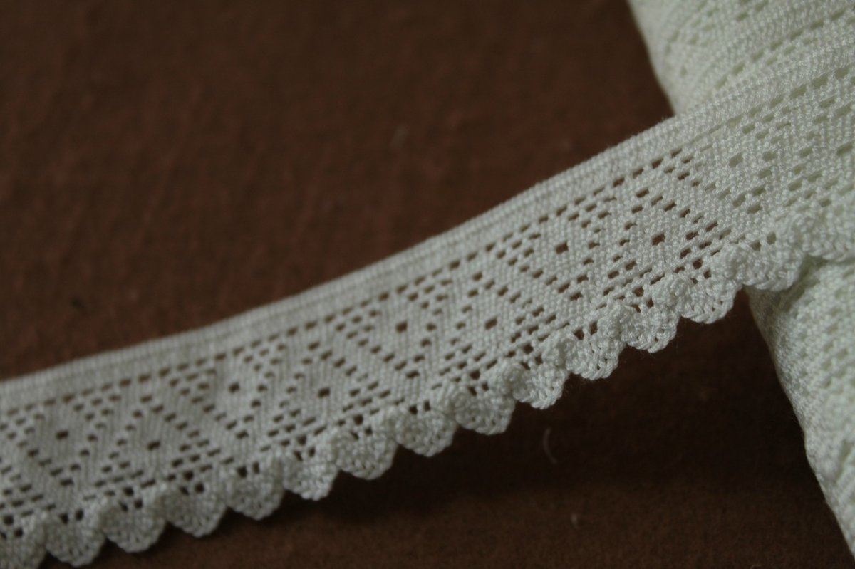 画像6: 【高品質な日本製】ストレッチトーションレース　オフホワイト　幅2.7cmナチュラル　 (6)
