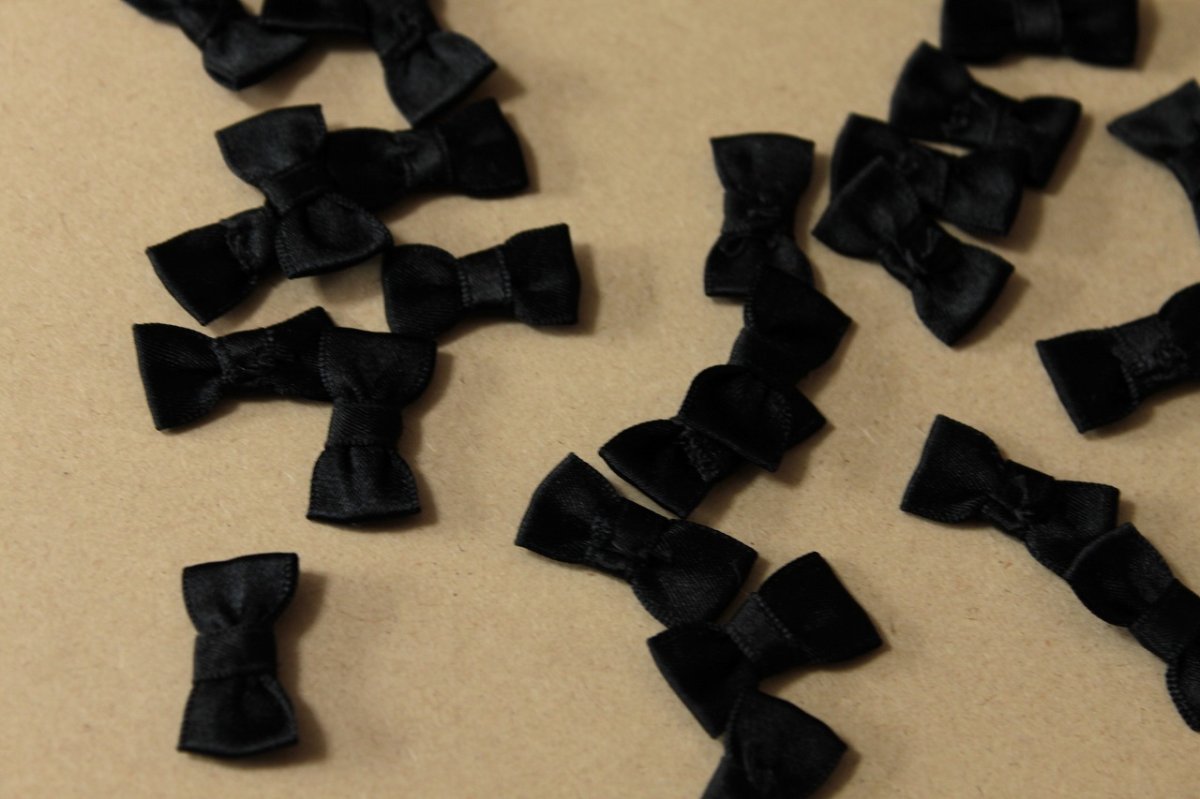 画像5: 10個セット！幅2.2ｃｍリボンモチーフ　ブラック　ハンドメイドに (5)