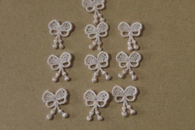 画像2: 幅1.5ｃｍリボン柄ケミカルモチーフ　ピンク　アクセサリーレース