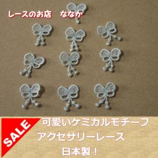 画像1: 幅1.5ｃｍリボン柄ケミカルモチーフ　水色　アクセサリーレース (1)