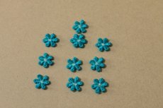 画像3: １５個セット！幅1.２ｃｍ小花のケミカルモチーフ　ブルー　アクセサリーレース (3)