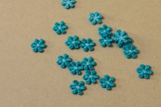 画像4: １５個セット！幅1.２ｃｍ小花のケミカルモチーフ　ブルー　アクセサリーレース (4)