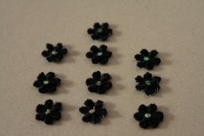 画像4: １５個セット！幅1.２ｃｍ小花のケミカルモチーフ　ブラック　アクセサリーレース (4)