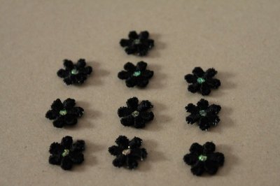 画像3: １５個セット！幅1.２ｃｍ小花のケミカルモチーフ　ブラック　アクセサリーレース