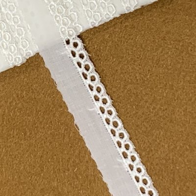 画像3: 【安心の日本製】３ｍ巻！幅1.8cm！レーヨン糸使いの綿レース　オフホワイト　