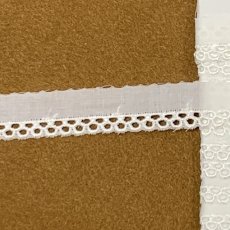 画像2: 【安心の日本製】３ｍ巻！幅1.8cm！レーヨン糸使いの綿レース　オフホワイト　 (2)