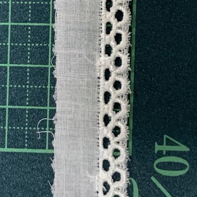 画像2: 【安心の日本製】３ｍ巻！幅1.8cm！レーヨン糸使いの綿レース　オフホワイト　