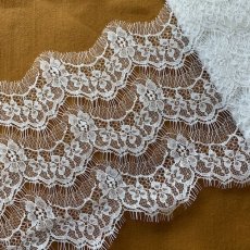 画像6: 1ｍ幅19cmフランス製リバーレース　ホワイト　ウエディングベールに (6)