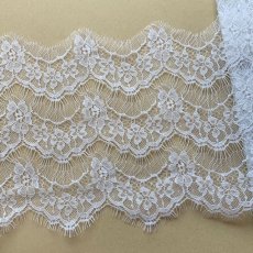 画像7: 1ｍ幅19cmフランス製リバーレース　ホワイト　ウエディングベールに (7)