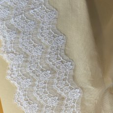 画像9: 1ｍ幅19cmフランス製リバーレース　ホワイト　ウエディングベールに (9)