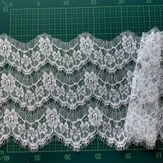 画像4: 1ｍ幅19cmフランス製リバーレース　ホワイト　ウエディングベールに (4)